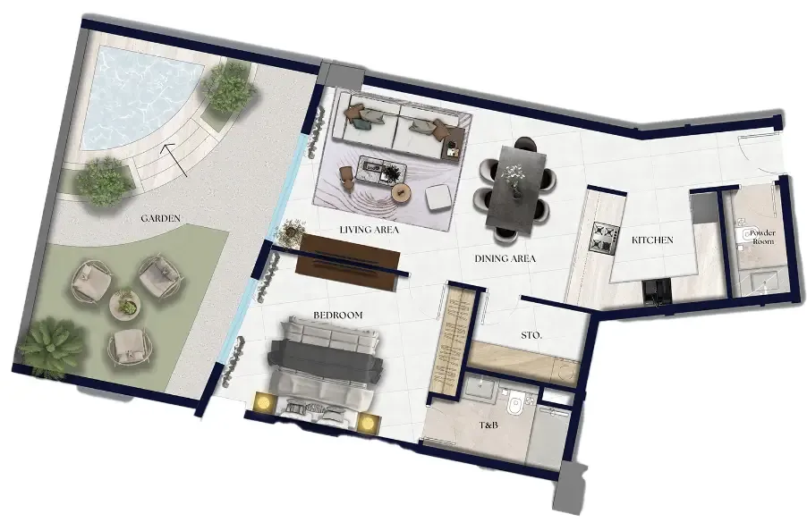 1 bedroom Apartments floor plan at Xenia Residence