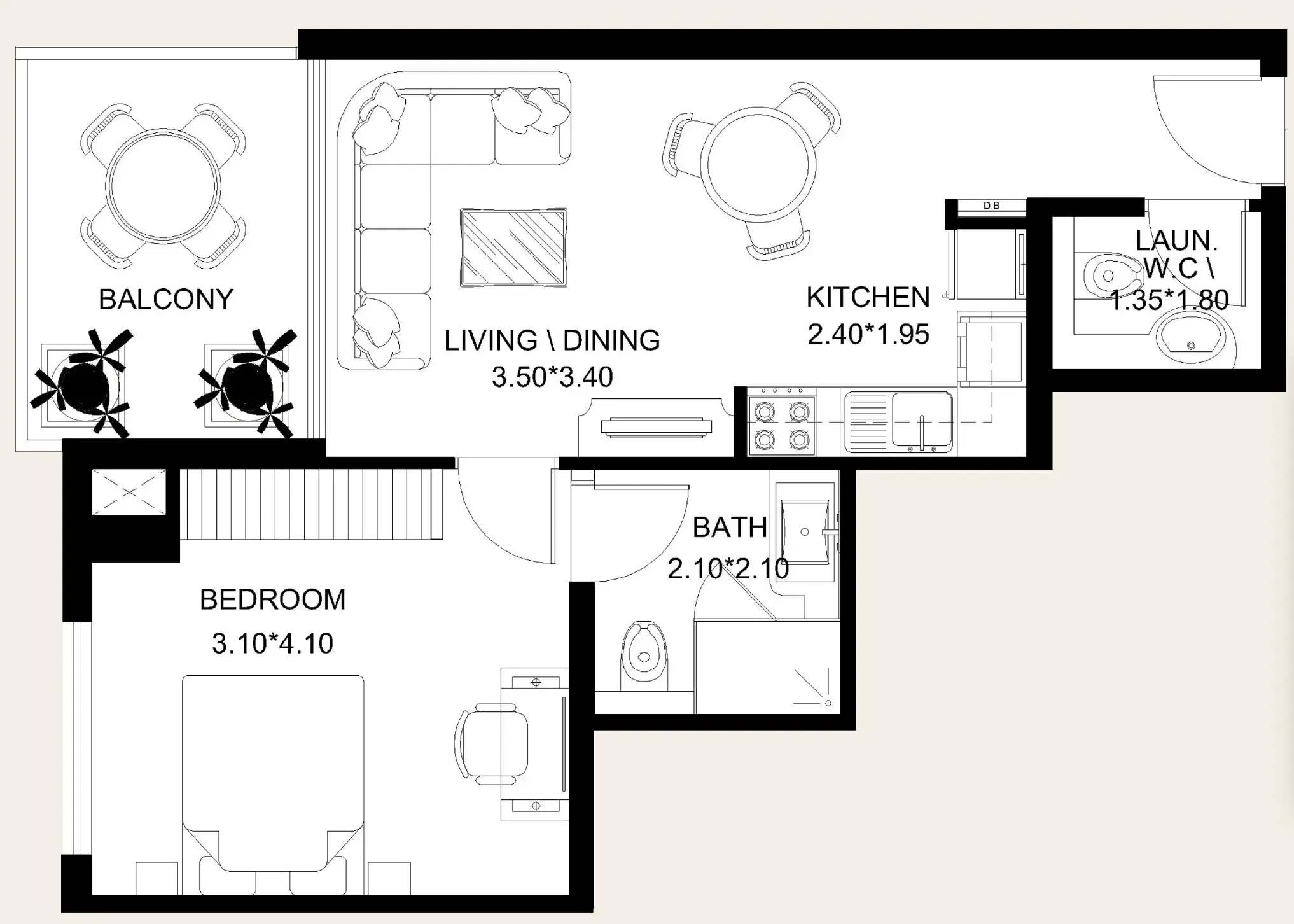 1 bedroom Apartments floor plan at X11