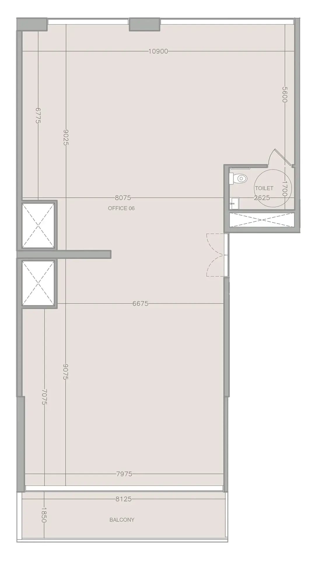  bedroom Office floor plan at 1WOOD Residence 2
