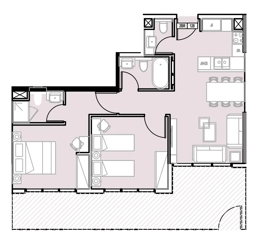 2 bedroom Apartments floor plan at Verdana III