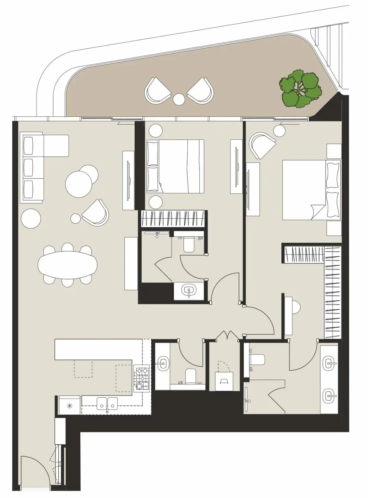 2 bedroom Apartments floor plan at Artistry One Residences