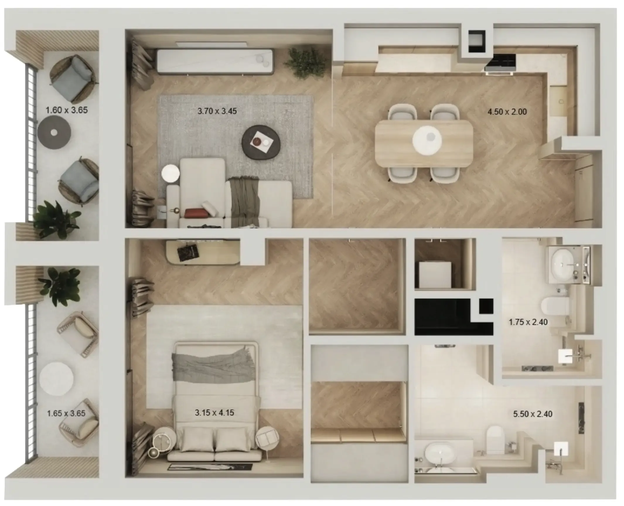 1 bedroom Apartments floor plan at Arisha Terraces