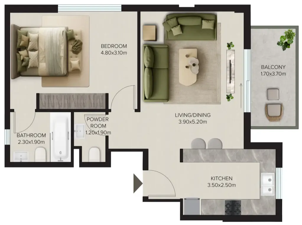 1 bedroom Apartments floor plan at Esplora