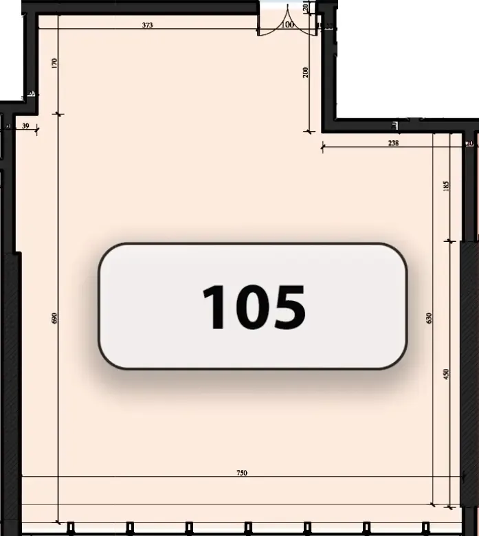  bedroom Office floor plan at Zenith J1