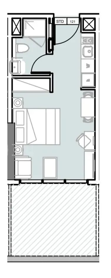 0 bedroom Apartments floor plan at Verdana III