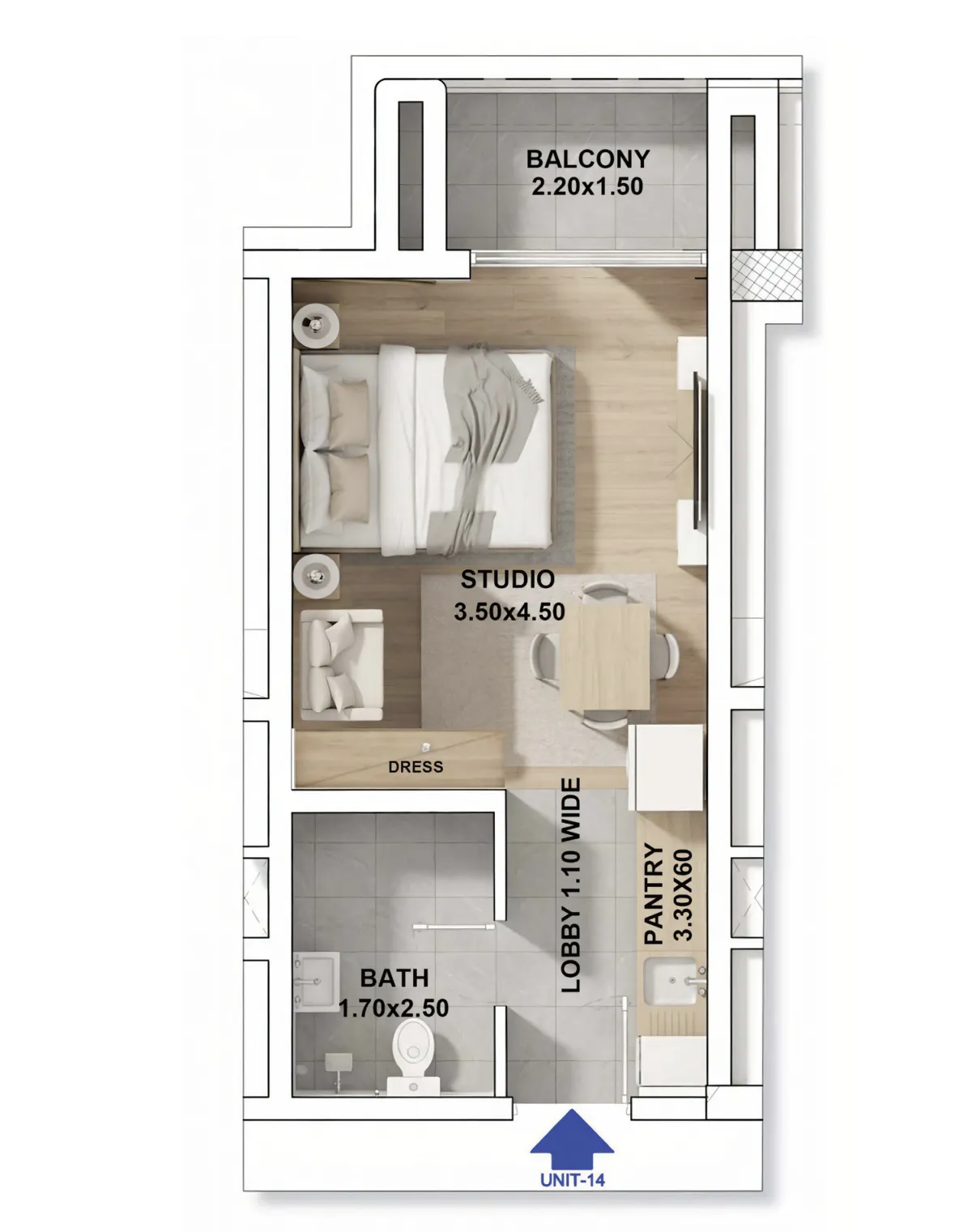 0 bedroom Apartments floor plan at RR Grand