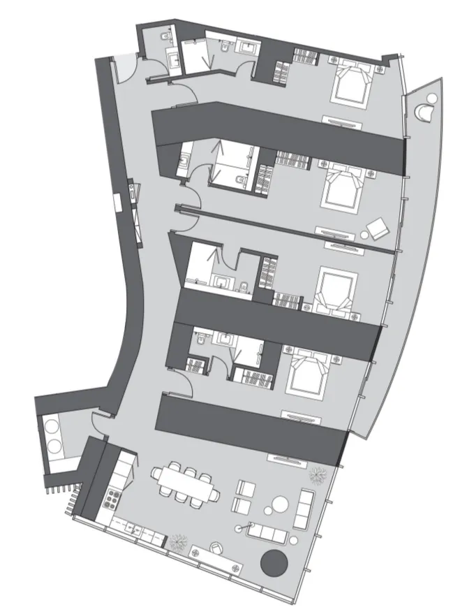 4 bedroom Apartments floor plan at Six Senses Residence