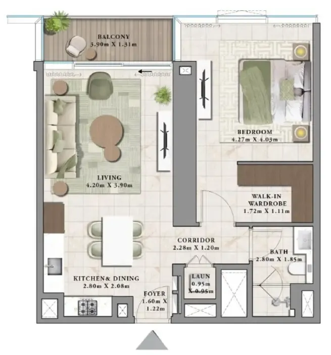 1 bedroom Apartments floor plan at Avarra by Palace