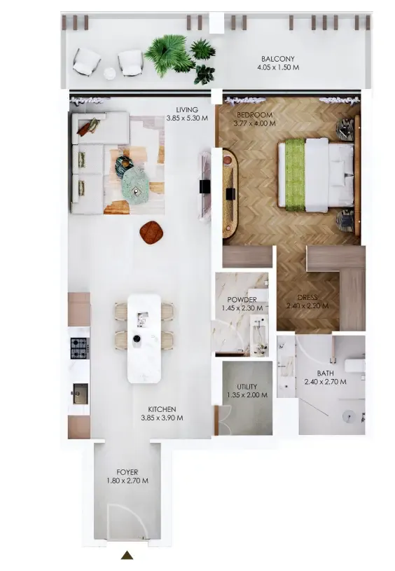 1 bedroom Apartments floor plan at Rabdan Square
