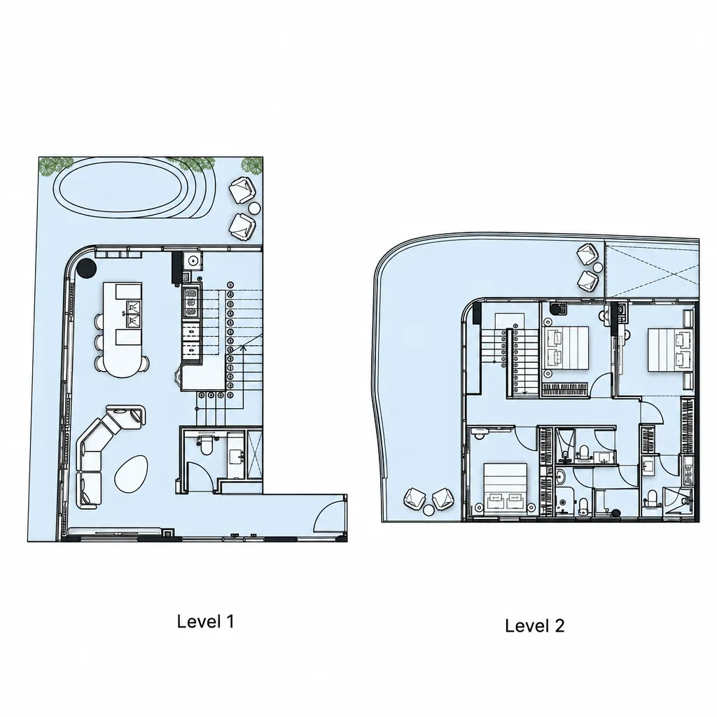 3 bedroom Duplex floor plan at Rabdan Avenue