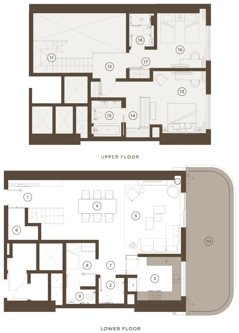 2 bedroom Duplex floor plan at Rixos Al Reem Residences