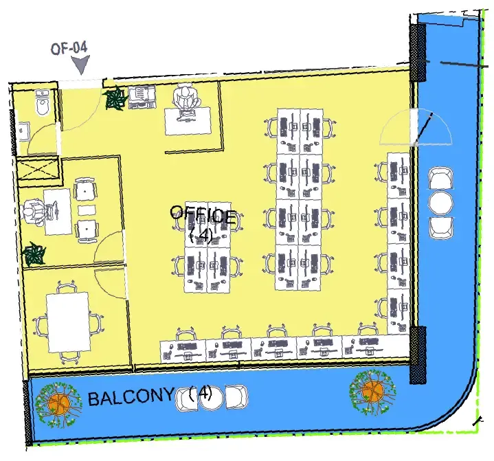  bedroom Office floor plan at Celesto 4