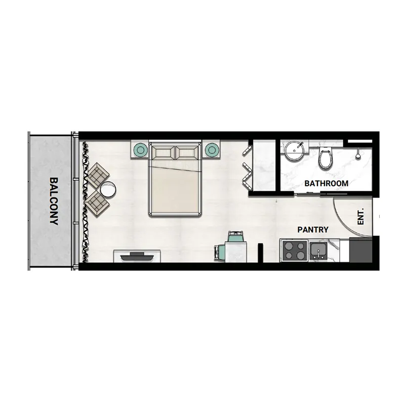 0 bedroom Apartments floor plan at Rijas Suites