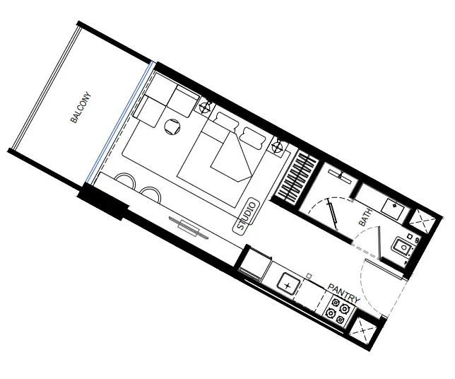 0 bedroom Apartments floor plan at Binghatti HillCrest