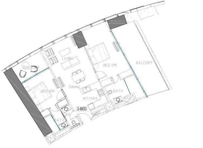 2 bedroom Apartments floor plan at Safa Two de Grisogono