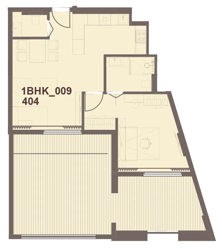 1 bedroom Apartments floor plan at J-Haus Residence