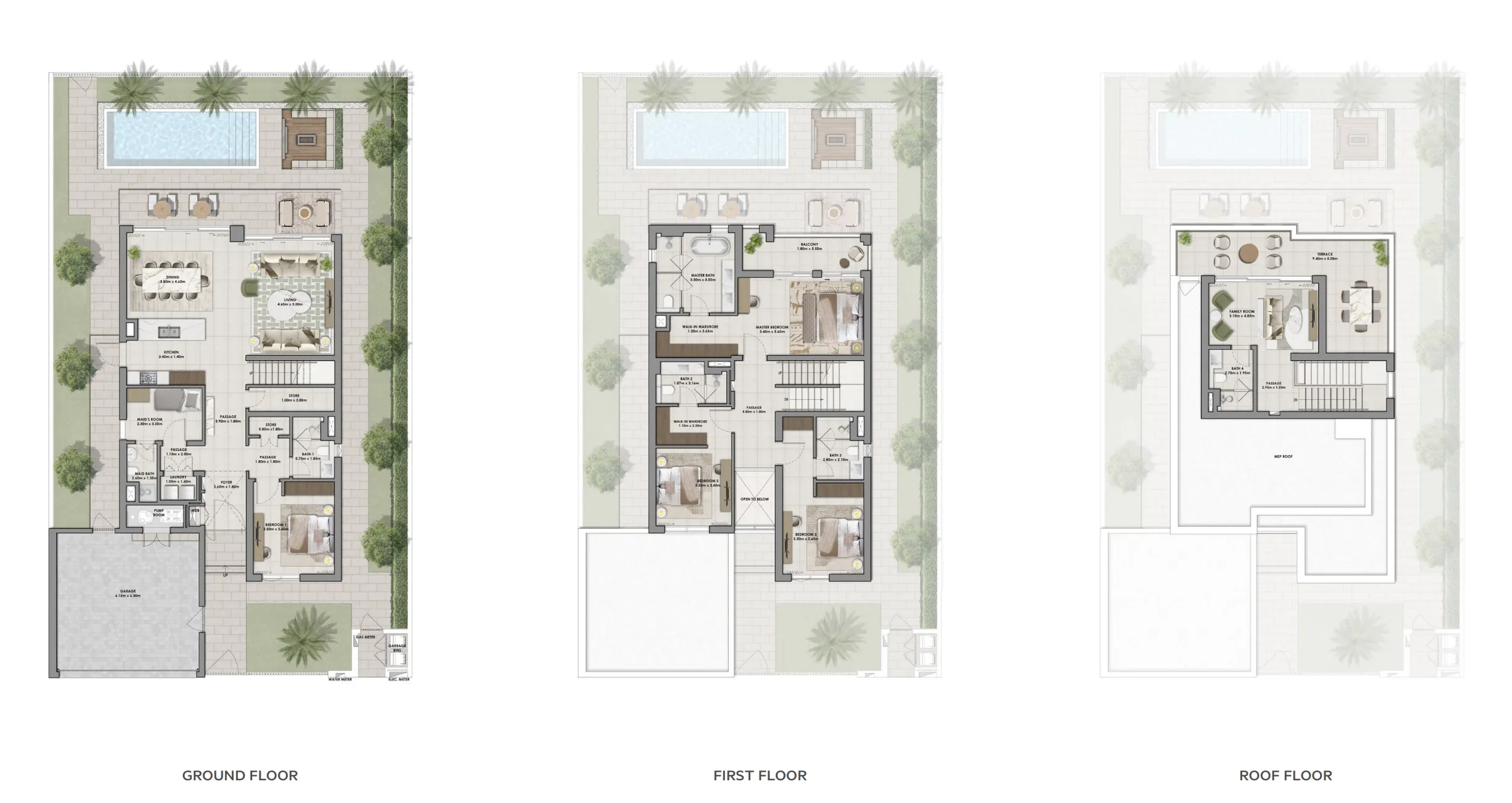 4 bedroom Villa floor plan at Serro
