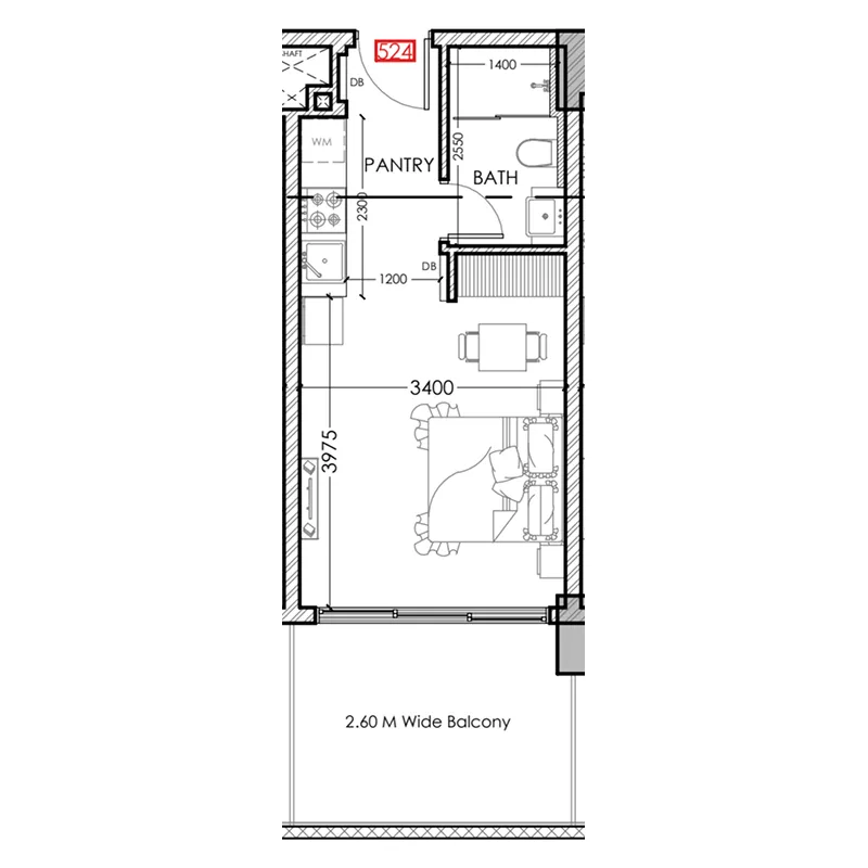 0 bedroom Apartments floor plan at Al Haseen Residences 5