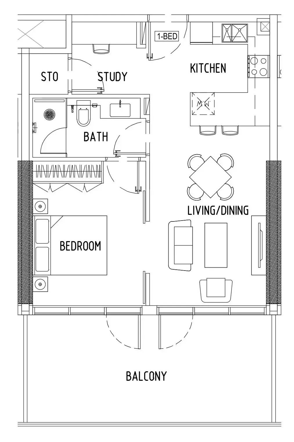 1 bedroom Apartments floor plan at Damac District
