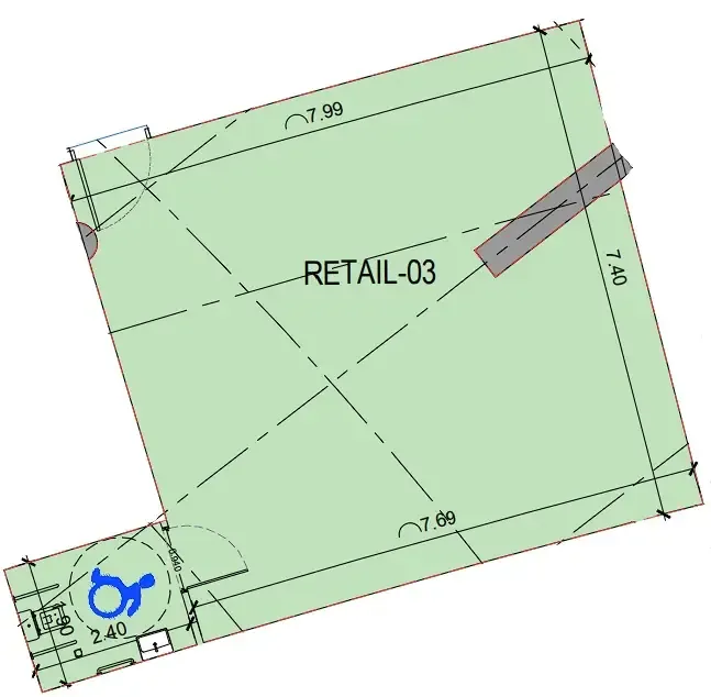  bedroom Retail floor plan at Binghatti Skyflame