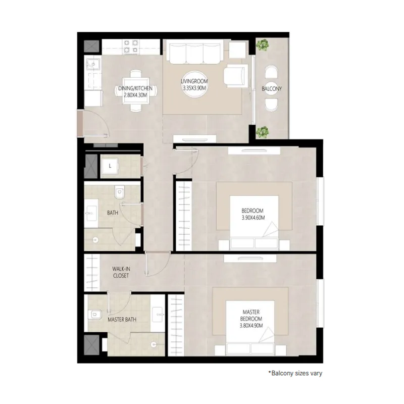 2 bedroom Apartments floor plan at Berkshire Park
