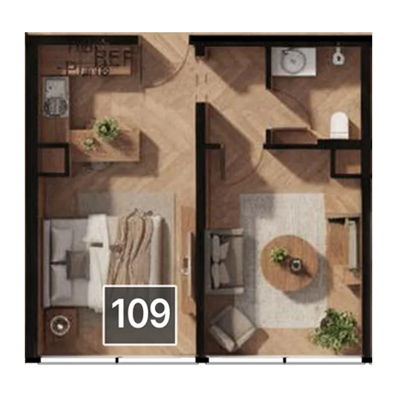 1 bedroom Apartments floor plan at Magnolia