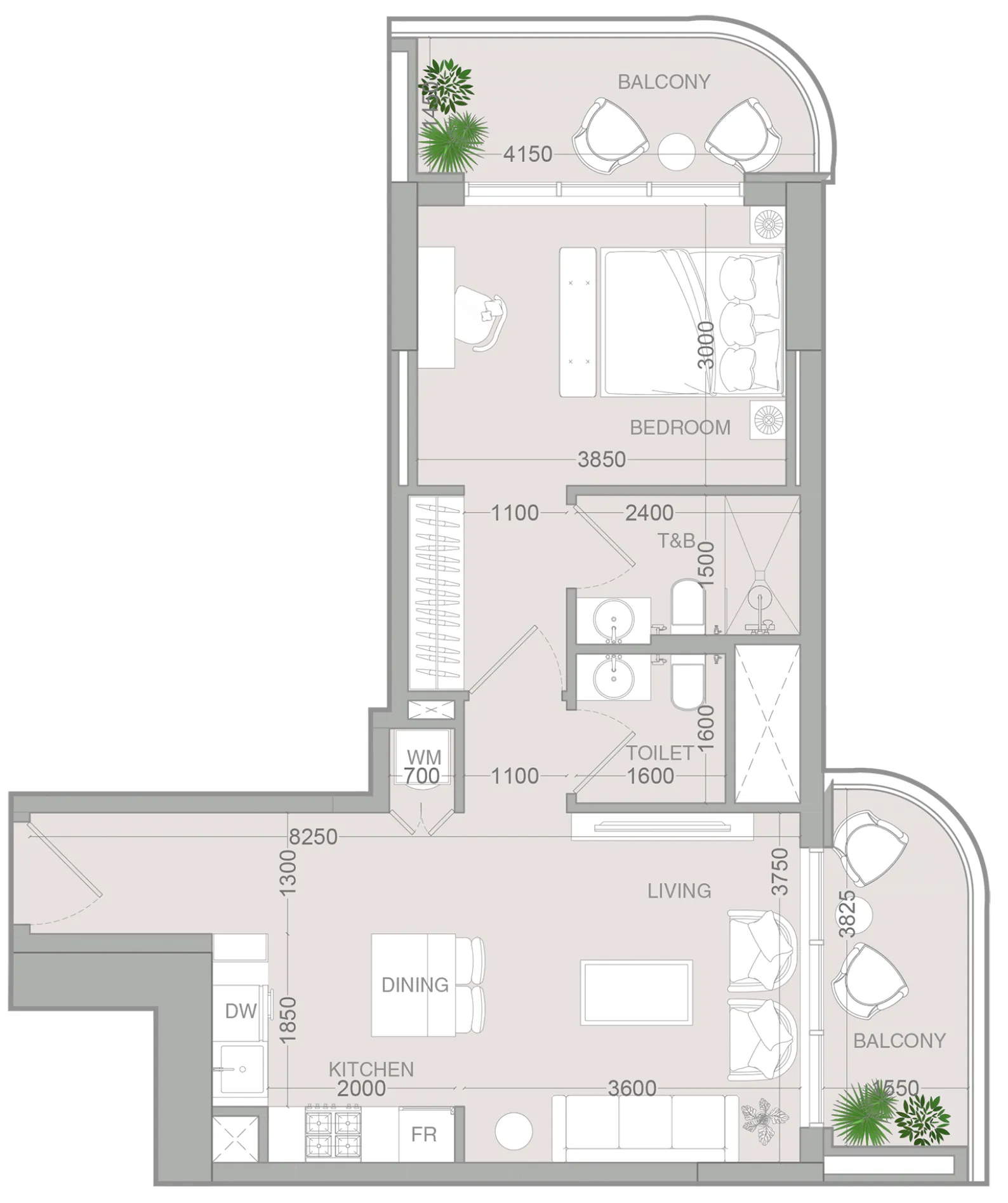 1 bedroom Apartments floor plan at ALTA V1EW