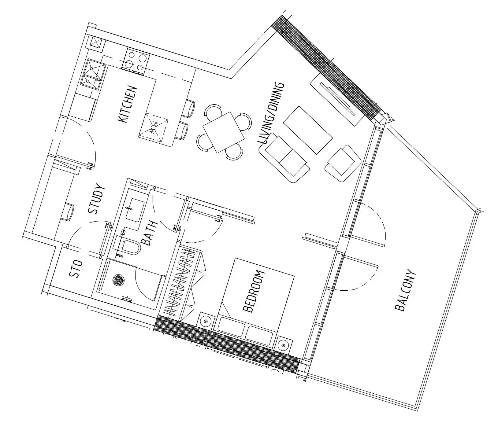 1 bedroom Apartments floor plan at Damac District