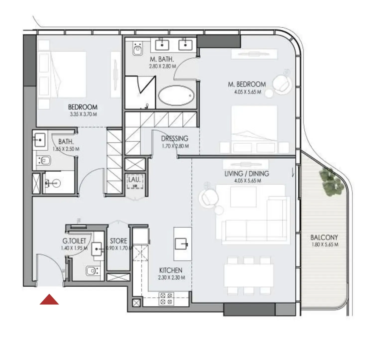 2 bedroom Apartments floor plan at Do Hotels and Residences