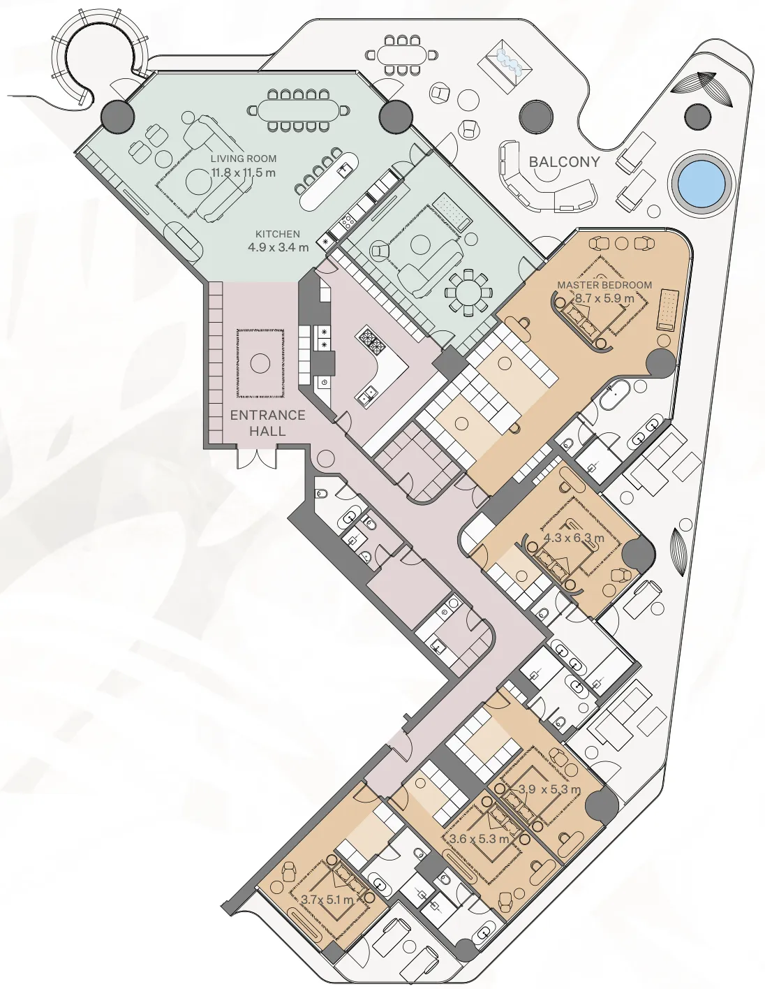 5 bedroom Apartments floor plan at Eywa Tree of Life
