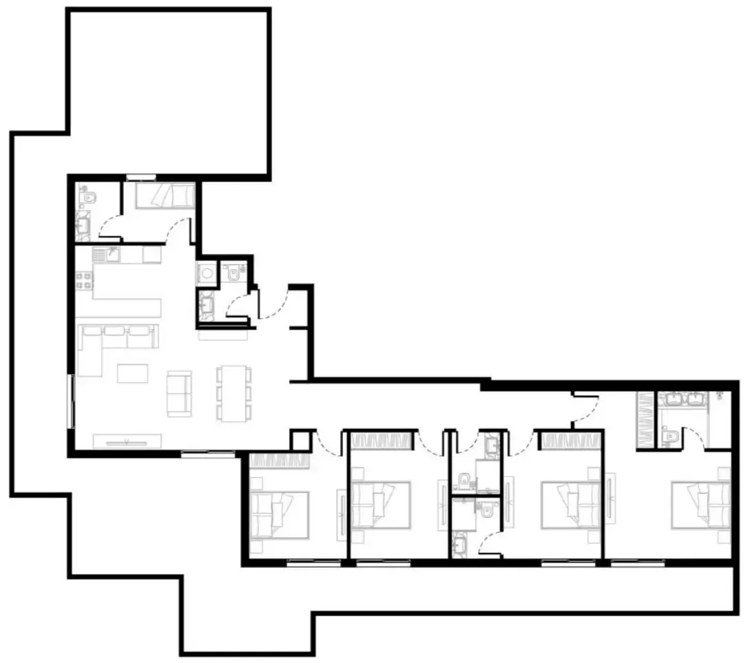 4 bedroom Apartments floor plan at FH Residency