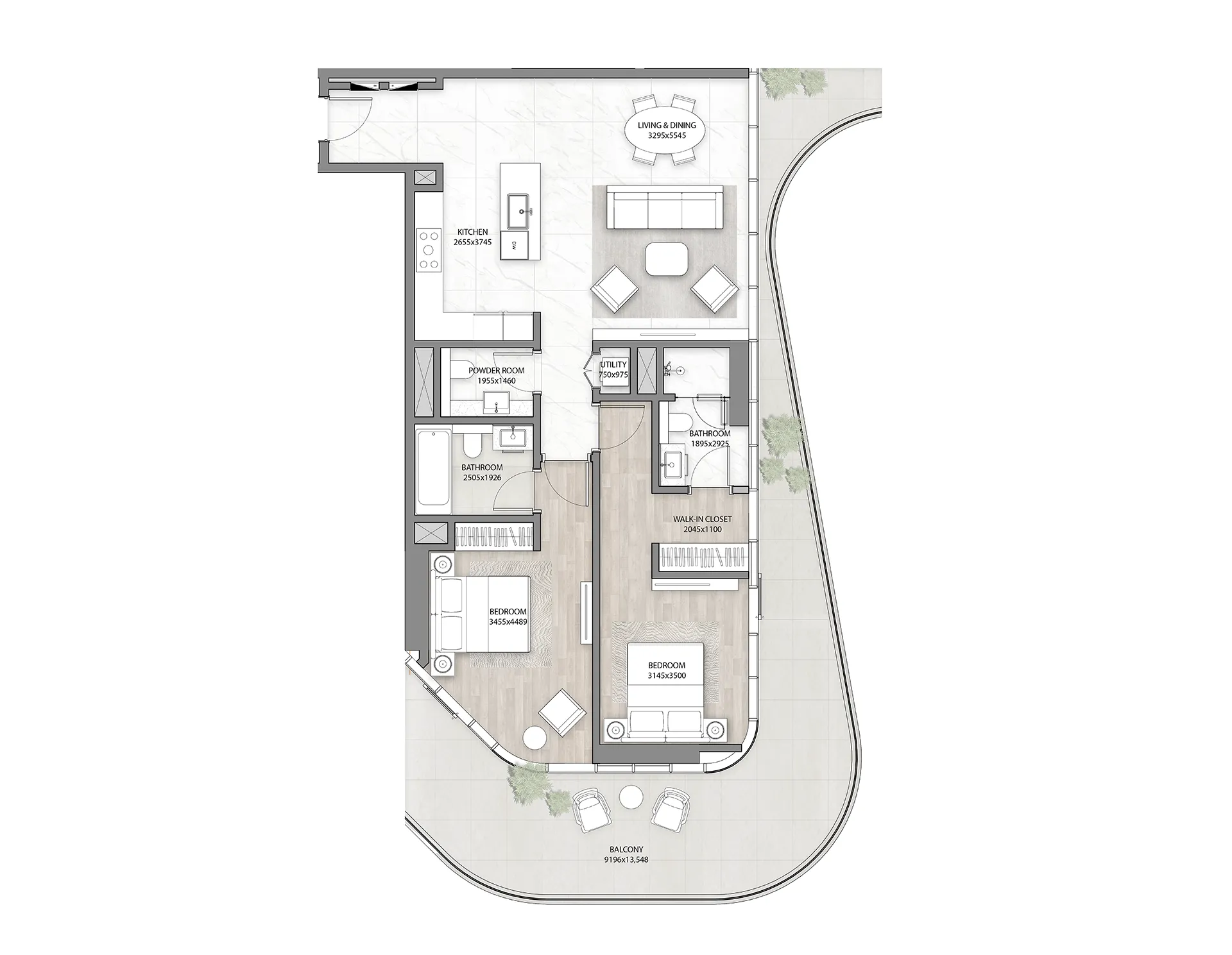 2 bedroom Apartments floor plan at DG1 Living