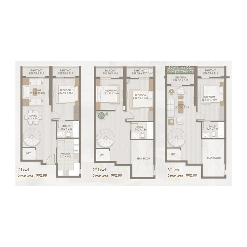 4 bedroom Penthouse floor plan at Platinum Heights