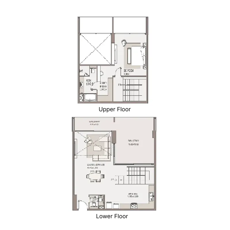 1 bedroom Duplex floor plan at Haven Living