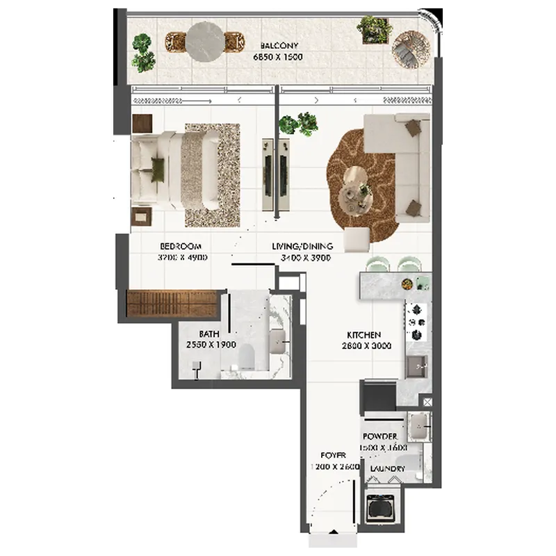 1 bedroom Apartments floor plan at Eira Residence