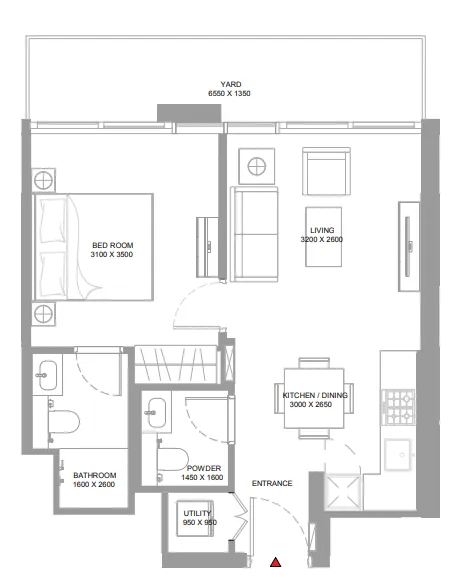 1 bedroom Apartments floor plan at Bayside Marina Residences