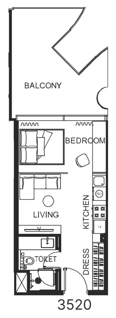 0 bedroom Apartments floor plan at The WOW Tower