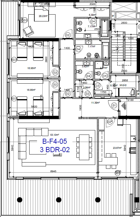 3 bedroom Apartments floor plan at Gateway Porto Al Zorah
