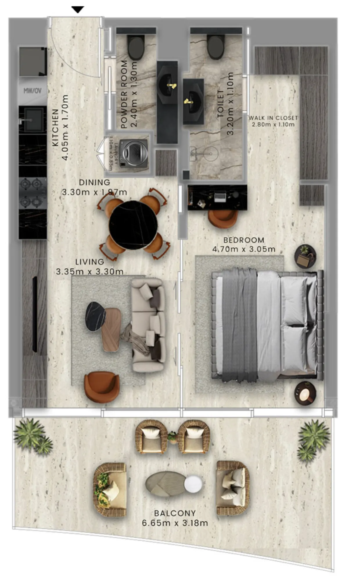 1 bedroom Apartments floor plan at Ola Residence