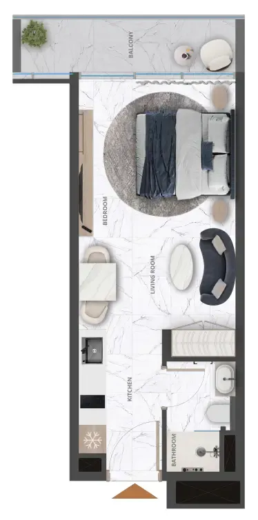 0 bedroom Apartments floor plan at Wadi Hills