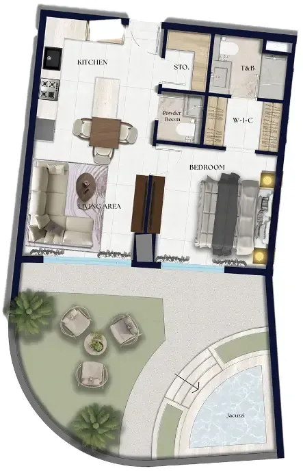 1 bedroom Apartments floor plan at Xenia Residence