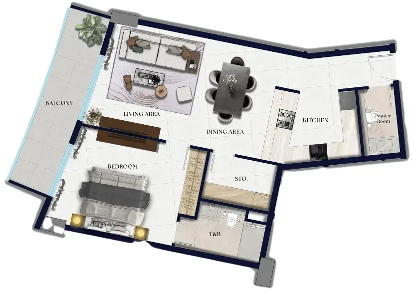 1 bedroom Apartments floor plan at Xenia Residence
