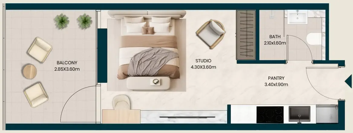 0 bedroom Apartments floor plan at Kyomi Residences