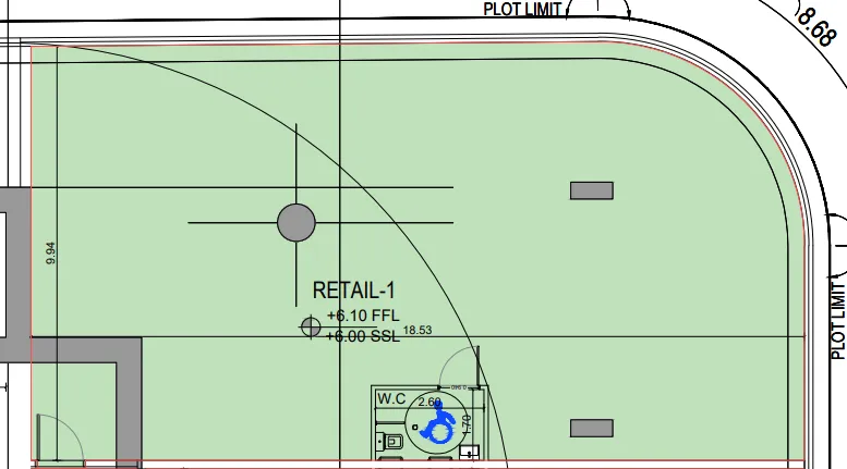  bedroom Retail floor plan at Binghatti Flare