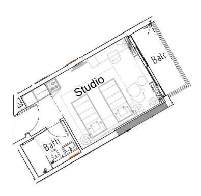 0 bedroom Apartments floor plan at Damac Hills 2 - Hotel Edge by Rotana