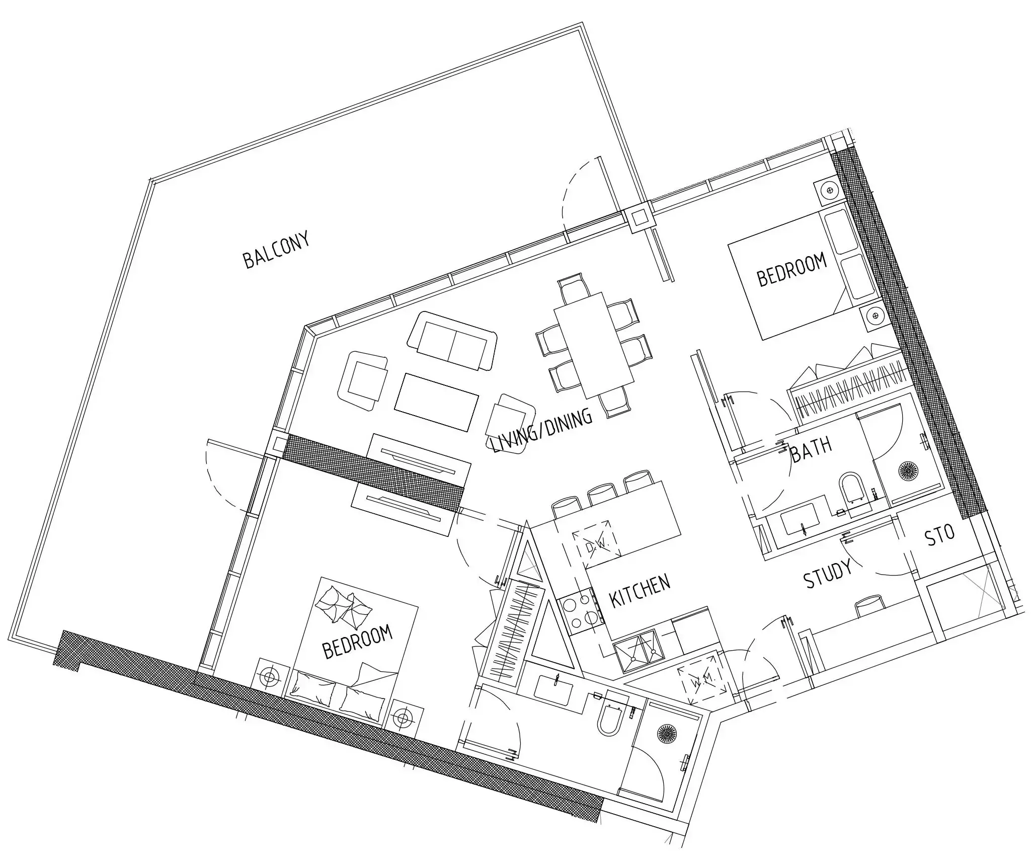 2 bedroom Apartments floor plan at Damac District