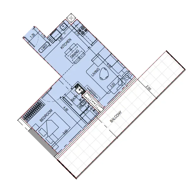 1 bedroom Apartments floor plan at Binghatti Sky Terraces