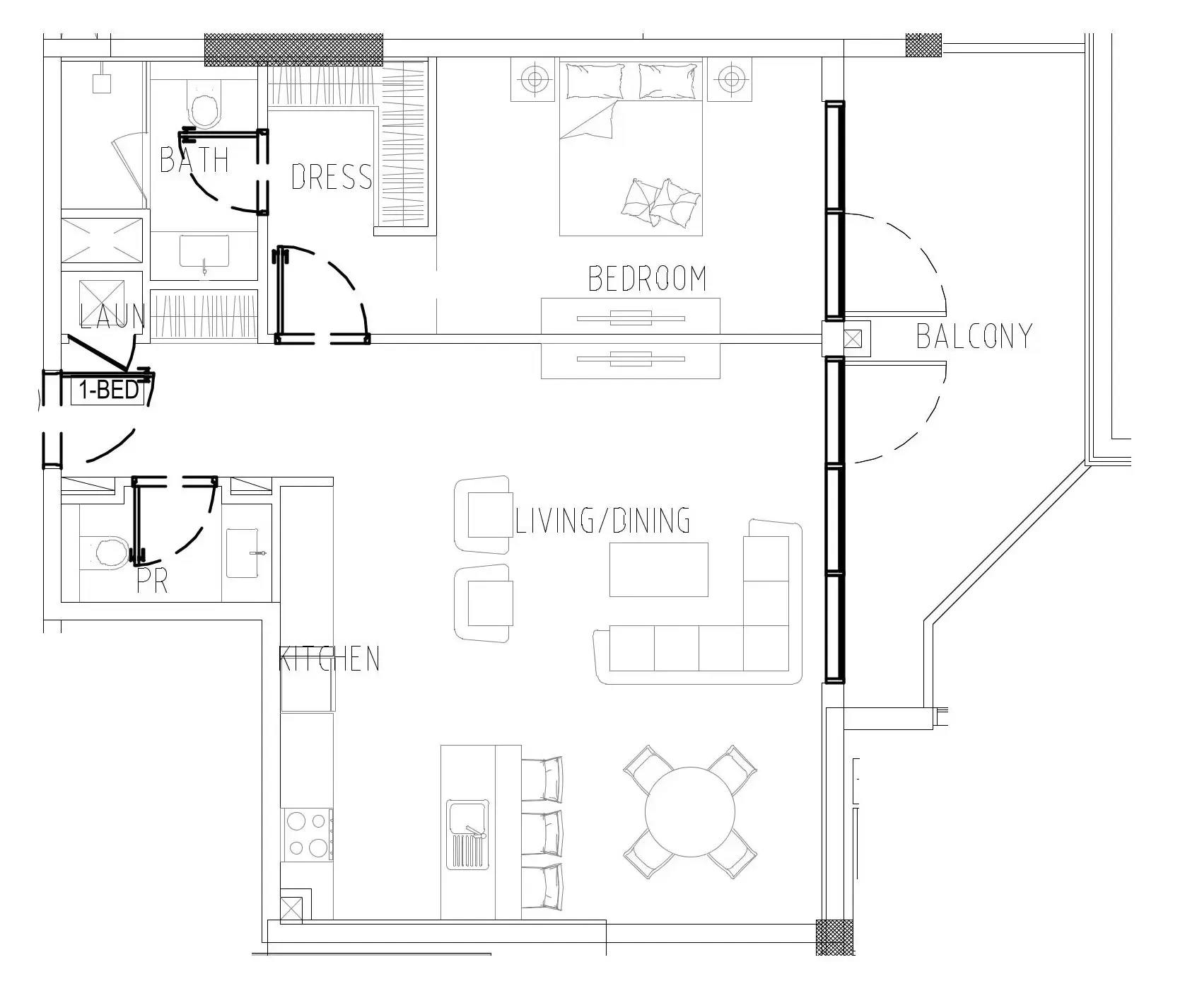 1 bedroom Apartments floor plan at Damac Riverside Views