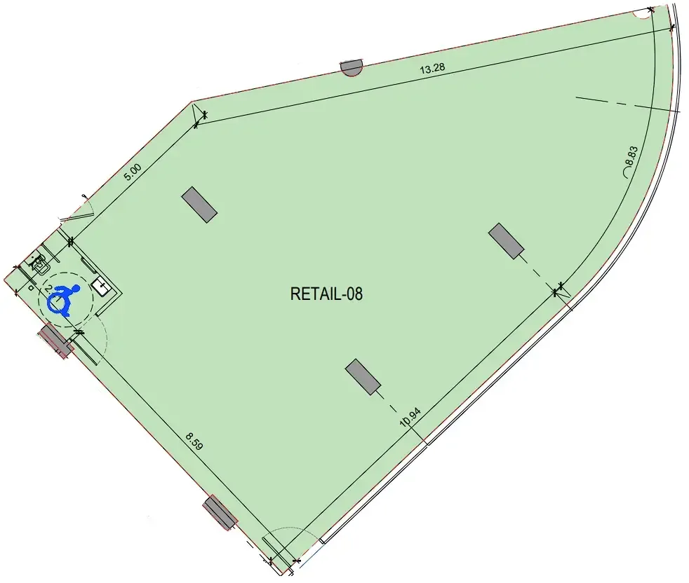  bedroom Retail floor plan at Binghatti Skyflame
