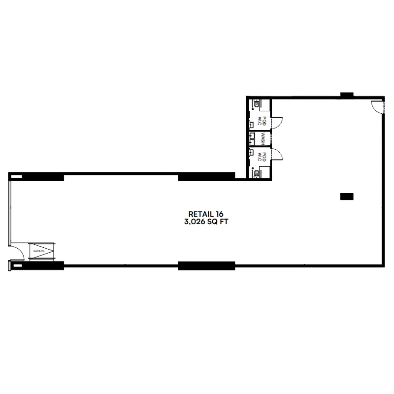  bedroom Retail floor plan at Binghatti Starfall